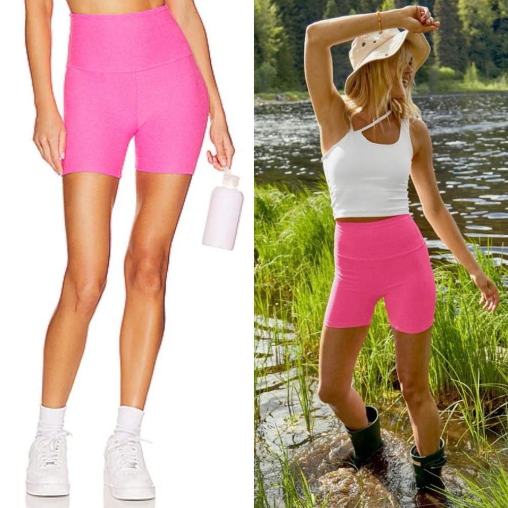 Beyond Yoga Spacedye Keep Pace 7” Biker Shorts Pink